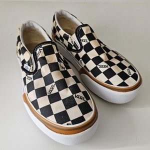 Vans Platform Checker Gum Slip On Shoes